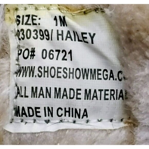 Tan Faux Suede Girls Boots With Faux Fur Lining & Bow Details Size 1M - Picture 5 of 7